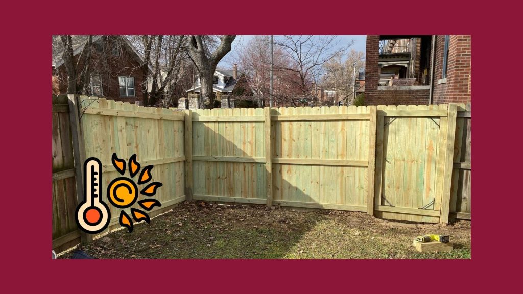 Crew installing cedar wood privacy fence in St. Louis, Sexton Fence fencing service
